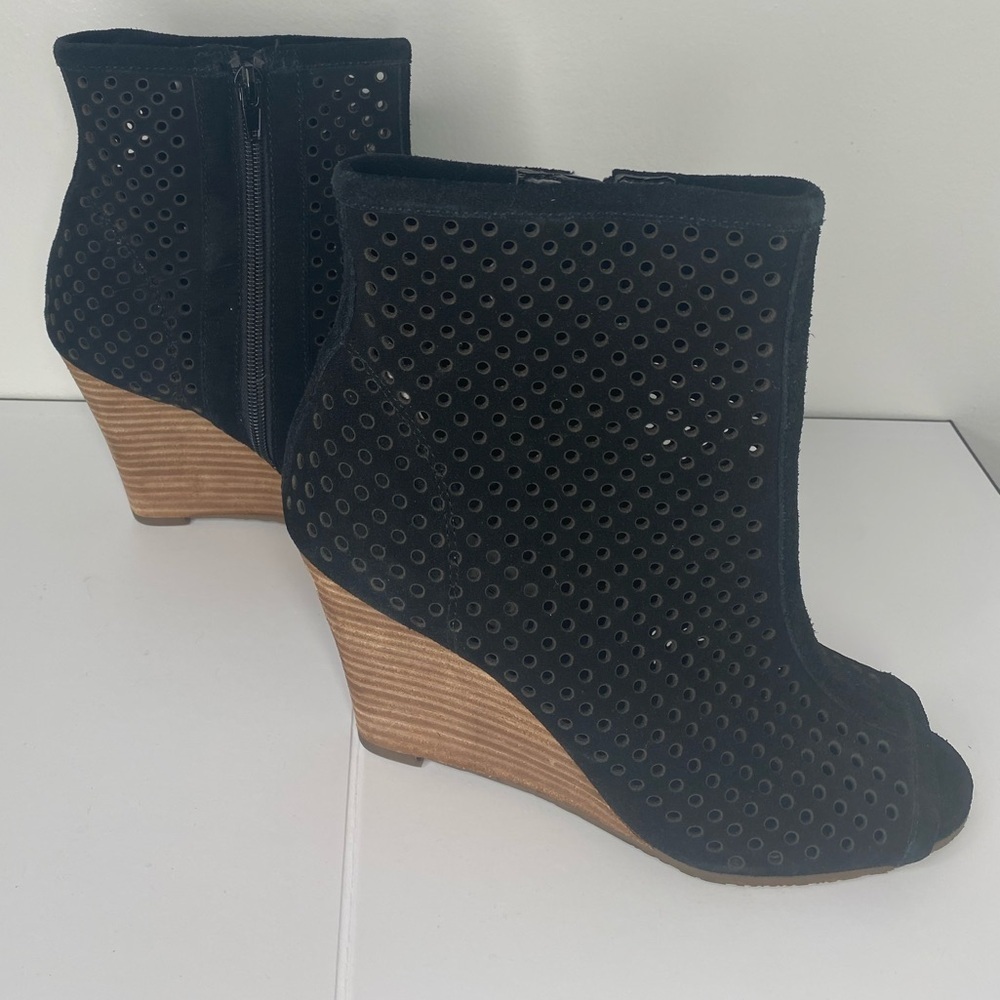 Carlos by Carlos Santana Black Wedge Ankle Boots